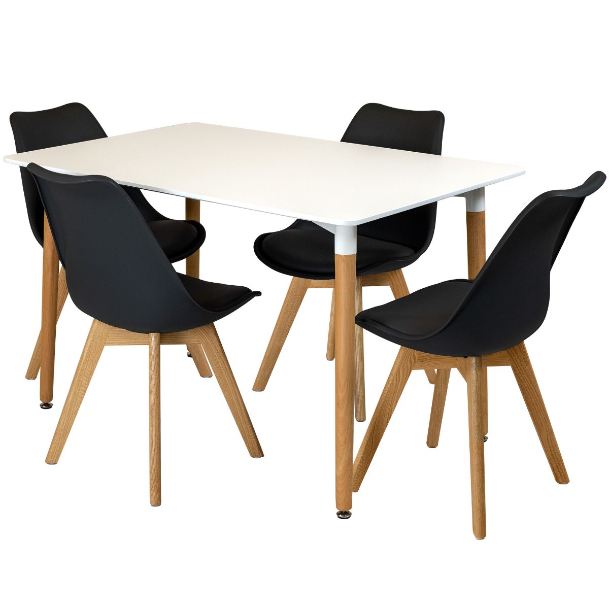 Rectangular Dinner Table Set with 4 Dining Chairs