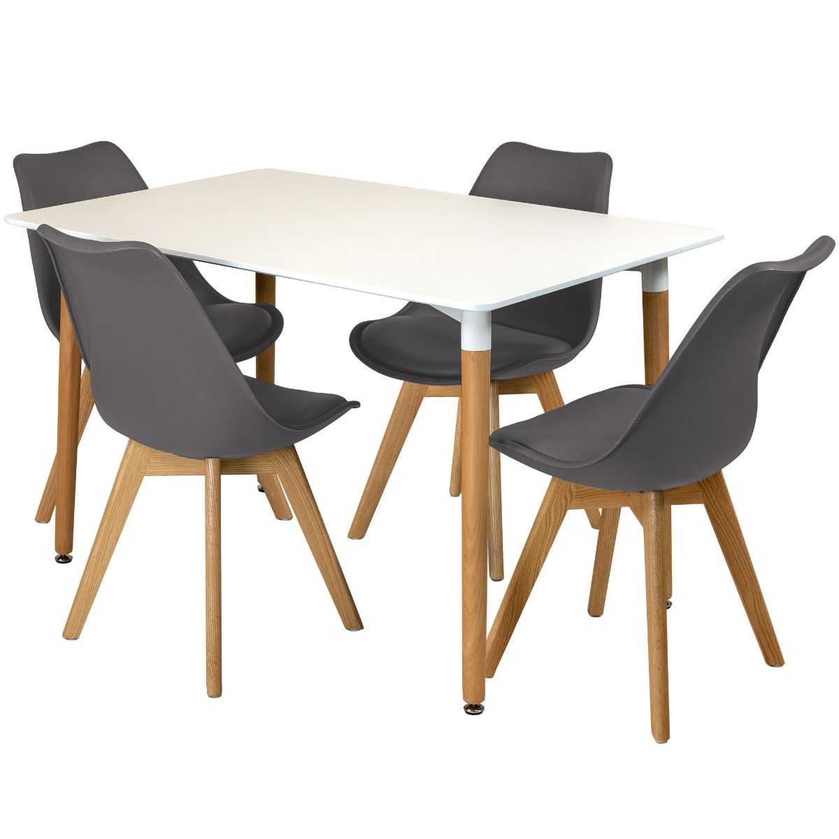 Rectangular Dinner Table Set with 4 Dining Chairs