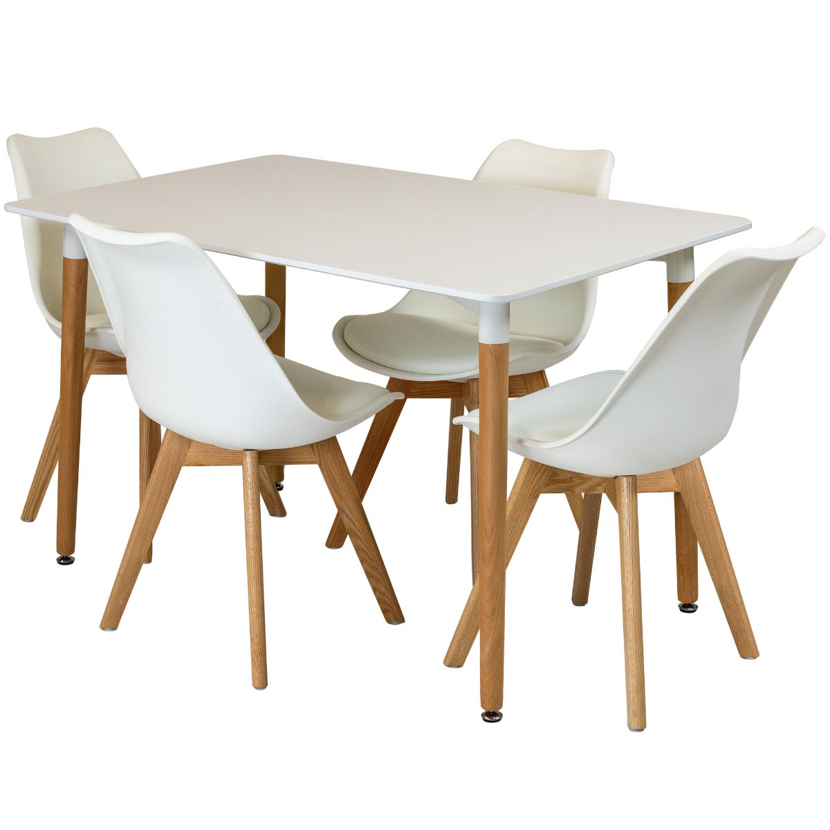 Rectangular Dinner Table Set with 4 Dining Chairs